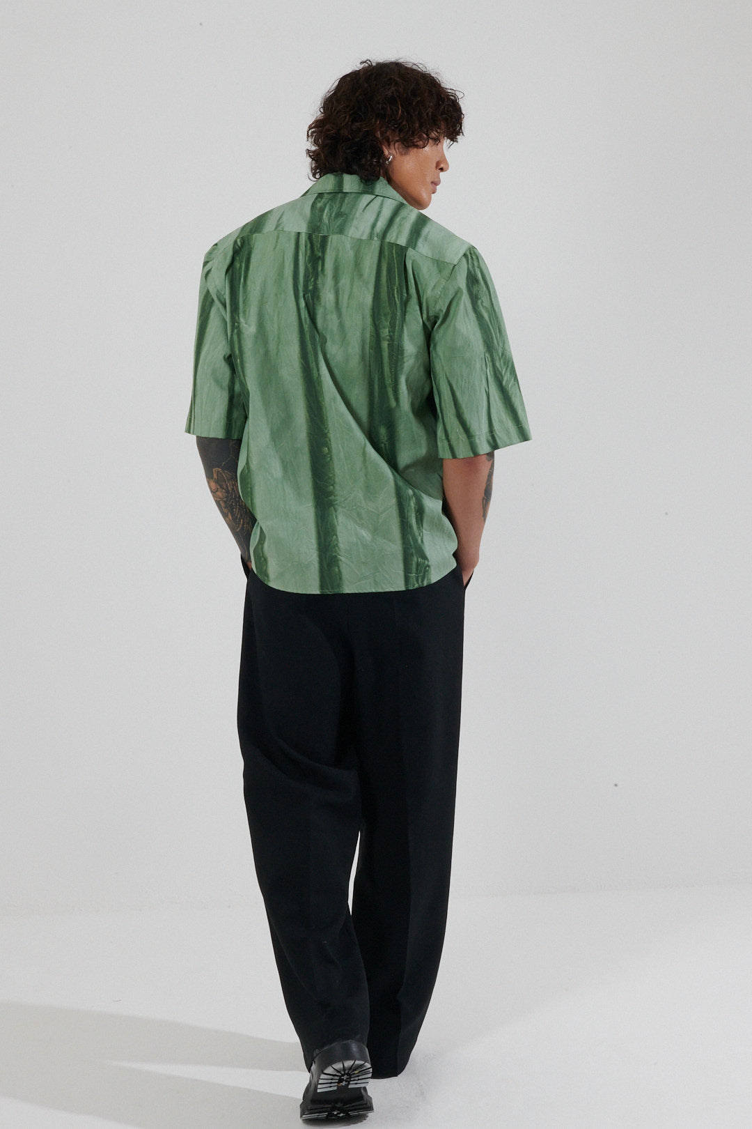Banco Green Sun-Faded Camp Collar Shirt