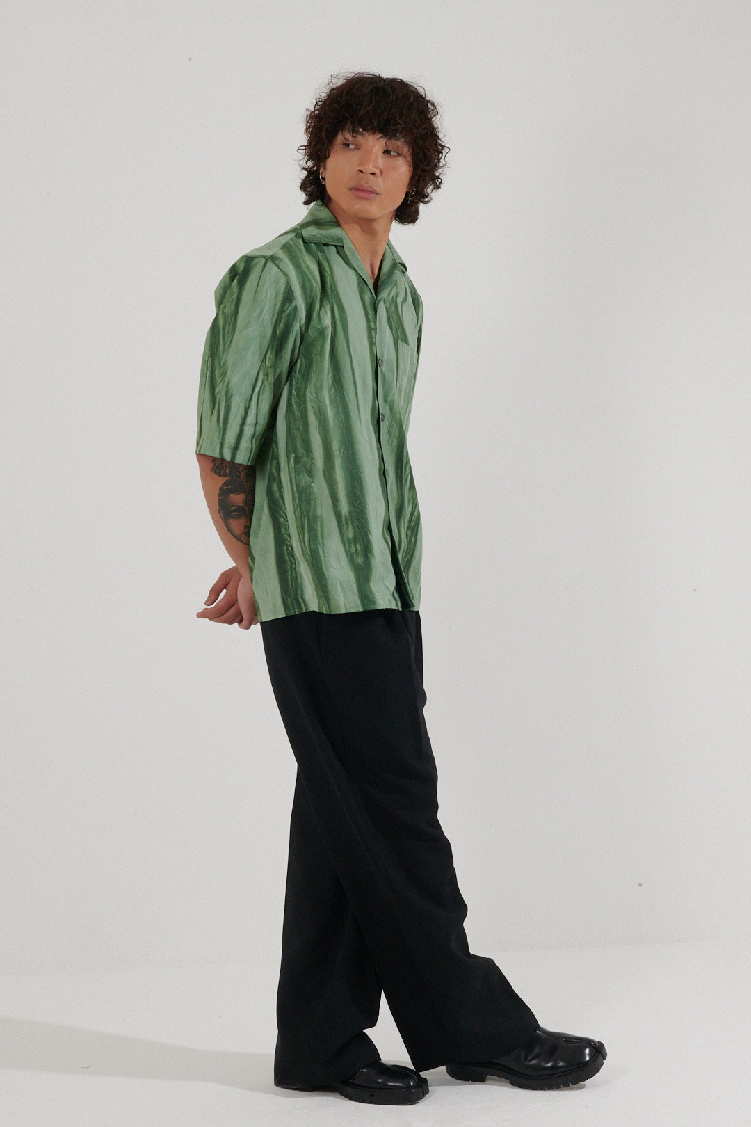 Banco Green Sun-Faded Camp Collar Shirt