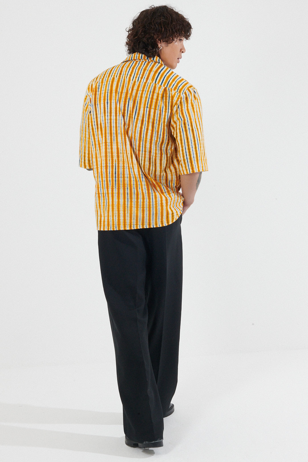 Namogo Indigo Adire Camp Collar Shirt