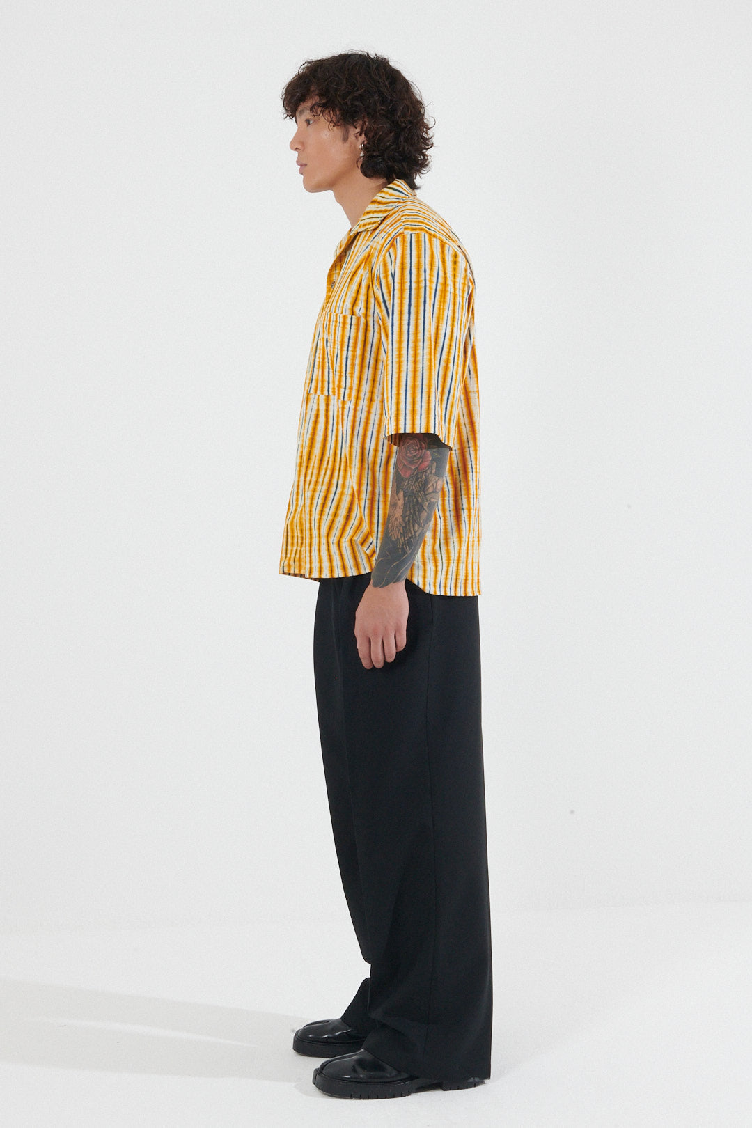 Namogo Indigo Adire Camp Collar Shirt