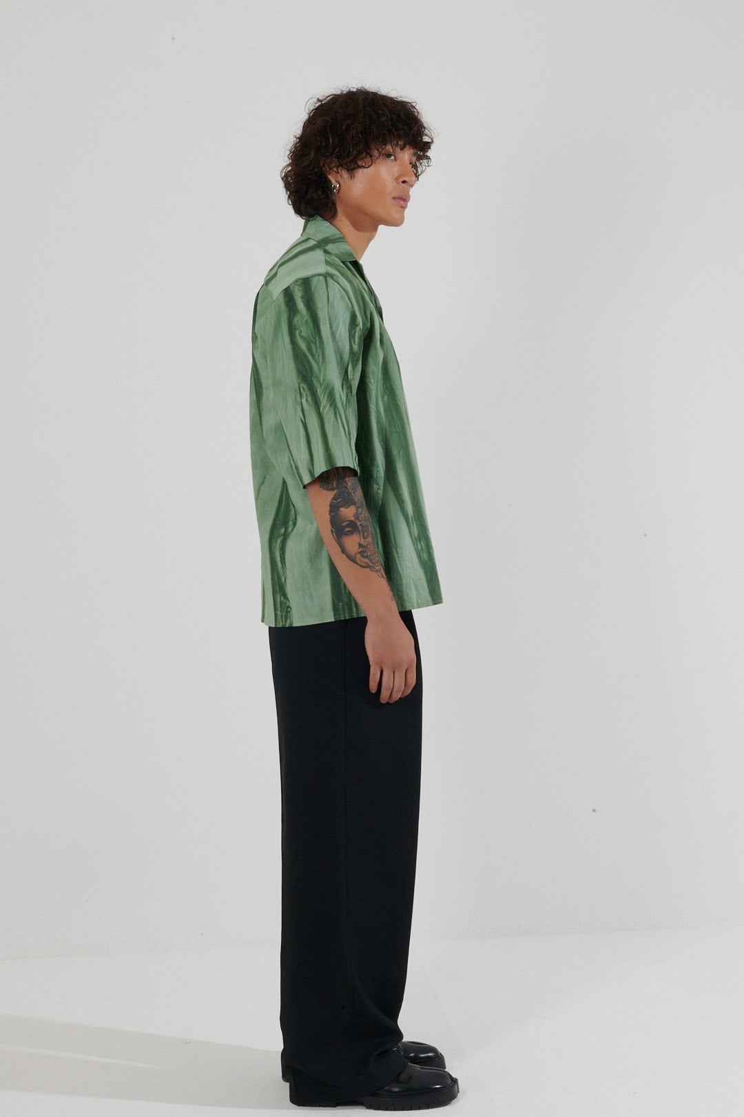 Banco Green Sun-Faded Camp Collar Shirt
