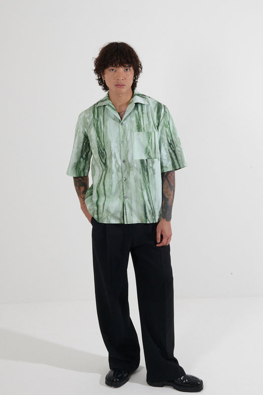 Akniy Green Sun-Faded Shirt