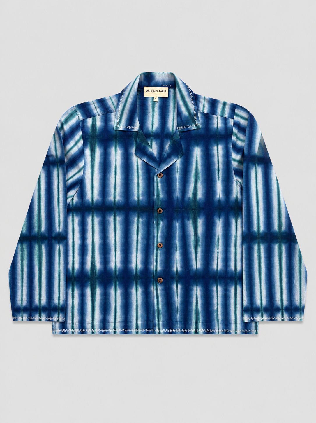 Azure Tie Dye Embroidered shirt