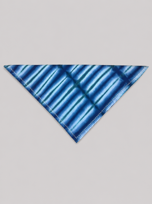 Azure Tie Dye Embroidered Bandana
