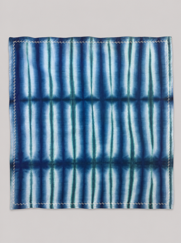 Azure Tie Dye Embroidered Bandana
