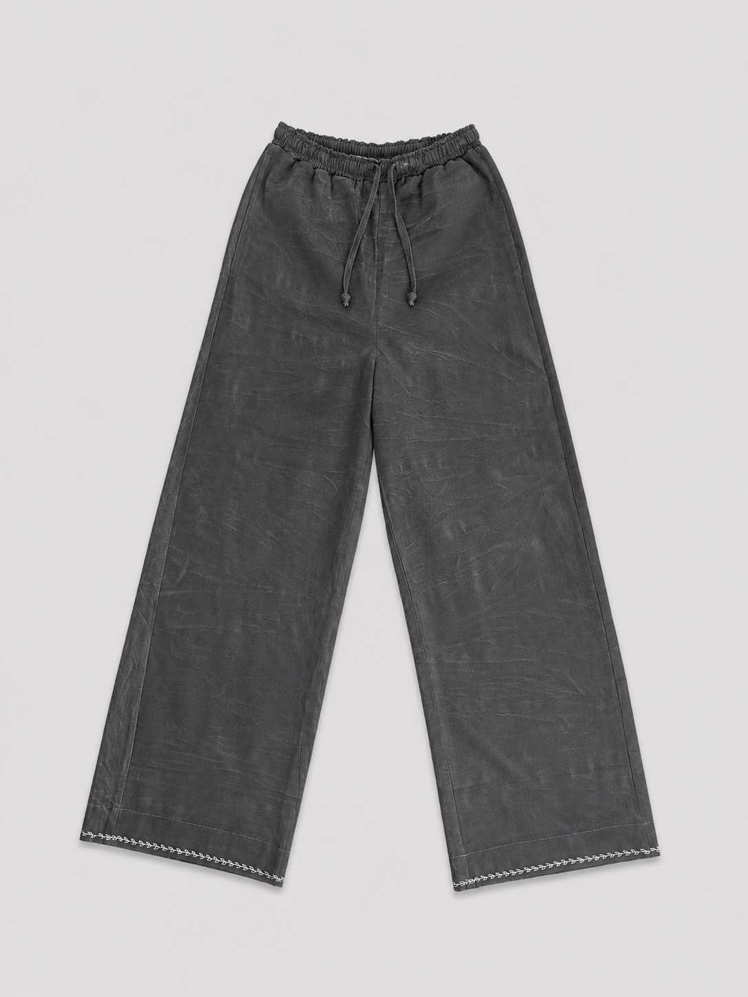 Midnight Wide-Leg Drawstring Trousers