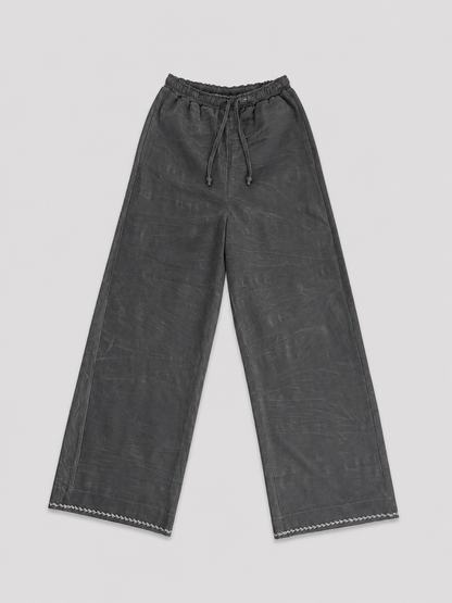 Midnight Wide-Leg Drawstring Trousers