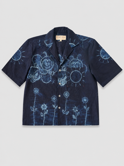 Indigo Hand Drawn Sun Shirt