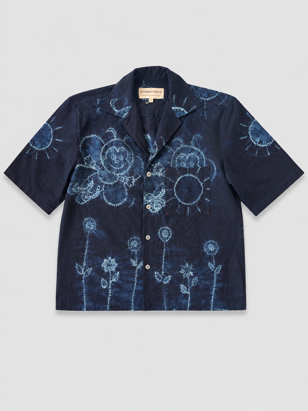 Indigo Hand Drawn Sun Shirt
