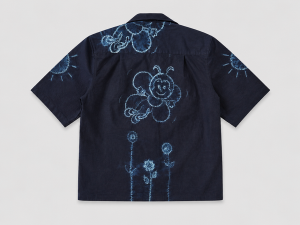 Indigo Hand Drawn Sun Shirt