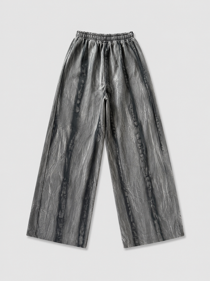 Charcoal Wide-Leg Drawstring Trousers
