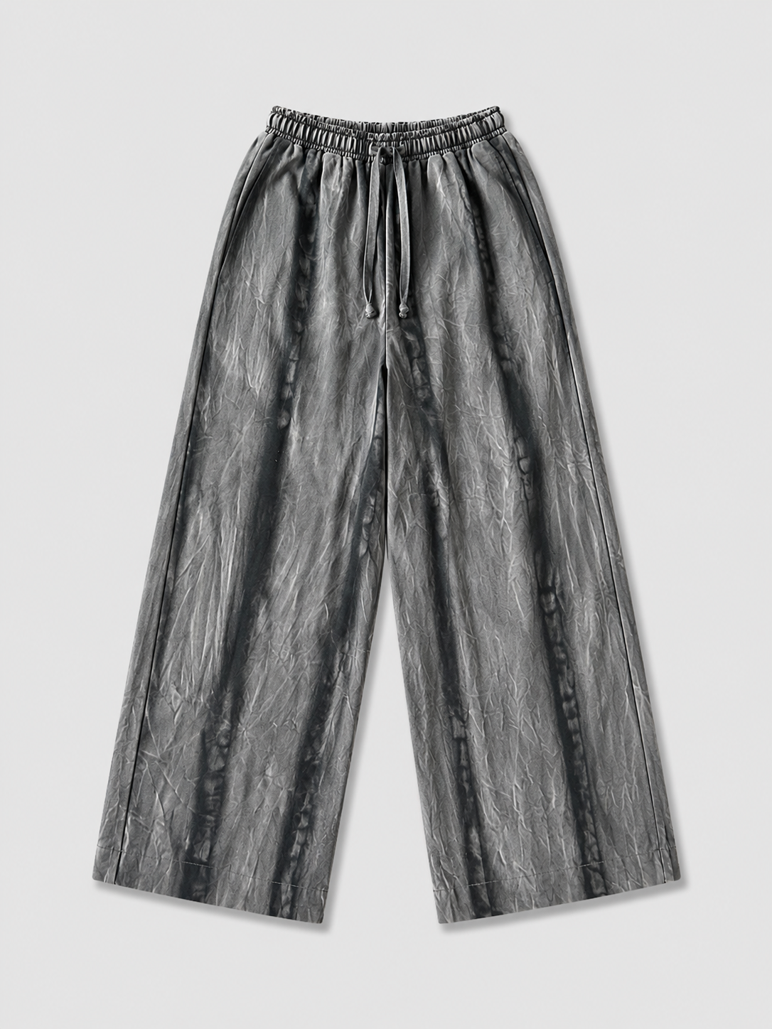 Charcoal Wide-Leg Drawstring Trousers