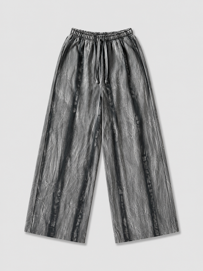 Charcoal Wide-Leg Drawstring Trousers
