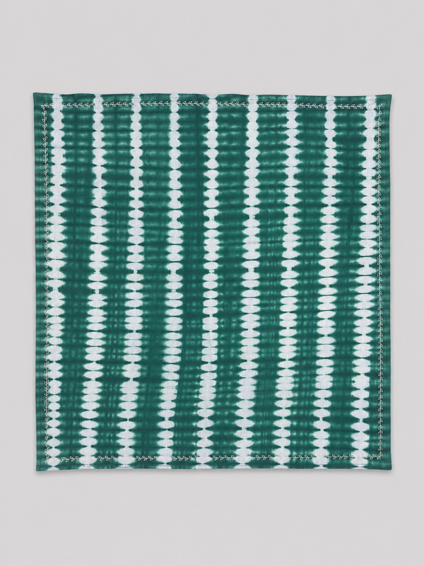 Green Tie-dye Embroidered Bandana