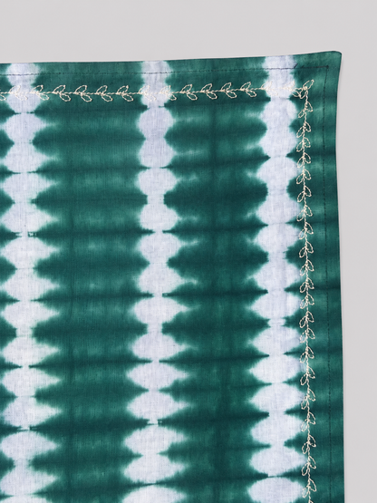 Green Tie-dye Embroidered Bandana