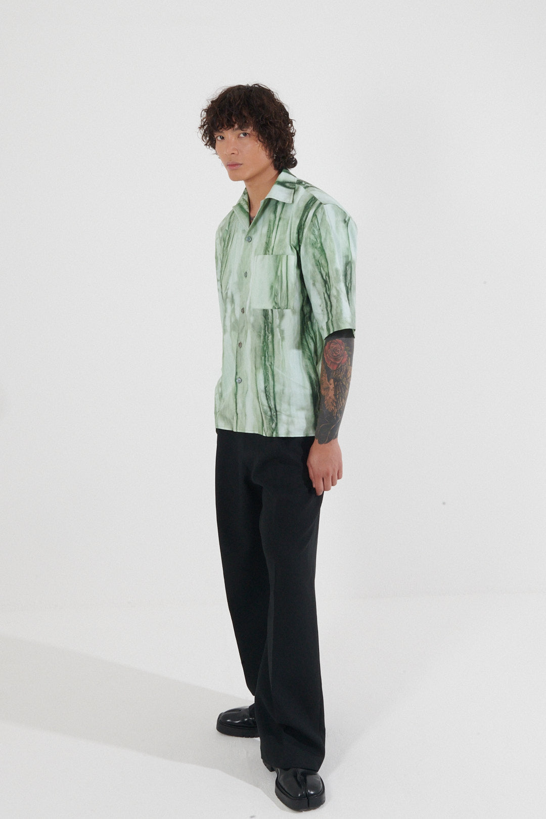 Akniy Green Sun-Faded Shirt