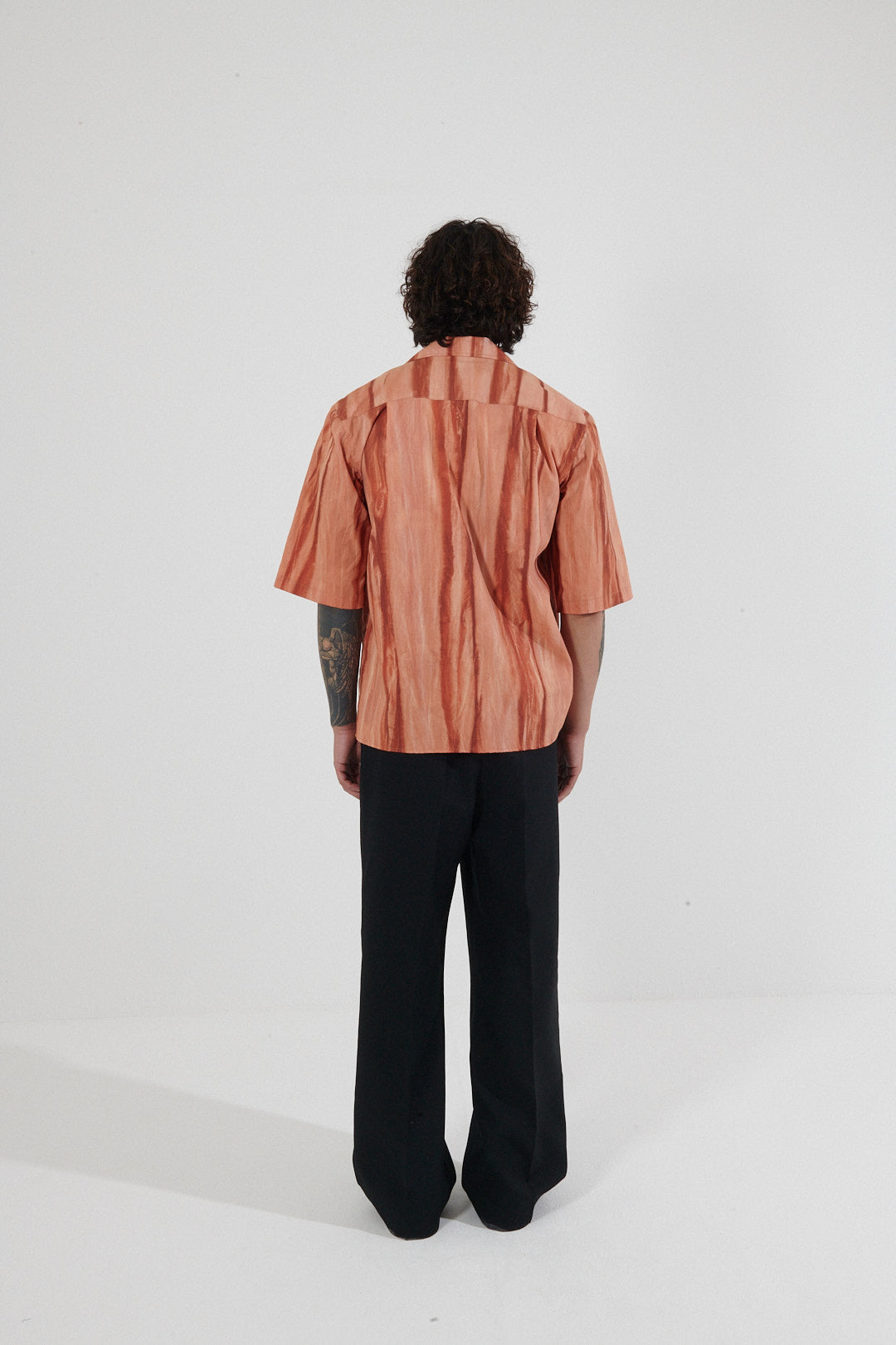 Volta Orange Sun-Faded Camp Collar Shirt
