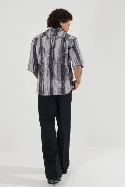 Virunga Black Sun-Faded Camp Collar Shirt